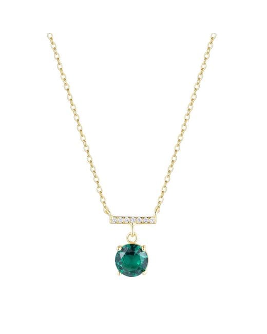 KAMARIA Metallic Birthstone Solitaire & Crystal Bar Necklace