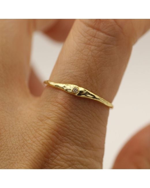 VicStoneNYC Fine Jewelry Yellow Natural Diamond Hammered Textured Ring