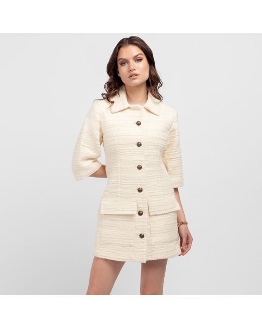 GeeGee Collection White Rodin Wool Coat