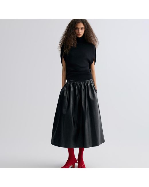 FRONT ROW SHOP Black Mousse Circular Tee