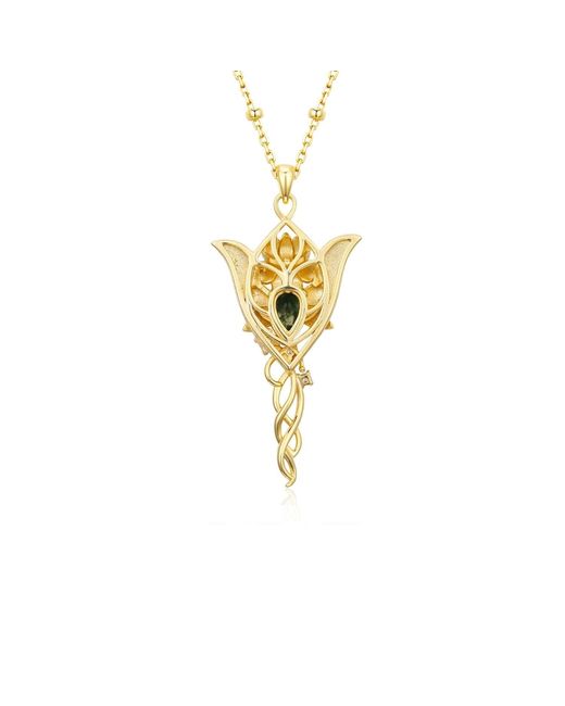 Azura Jewelry New York Metallic Evenfall Star Moss Agate Necklace Vermeil