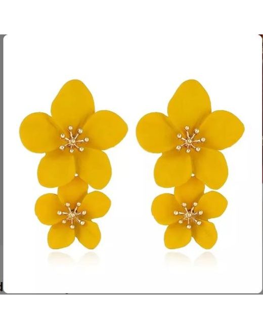 Michael Nash Jewelry Yellow Ochre Floral Earrings