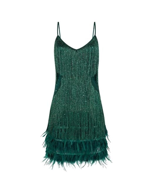 Pretty Eccentric Green Hundred Watt Tassel Dress