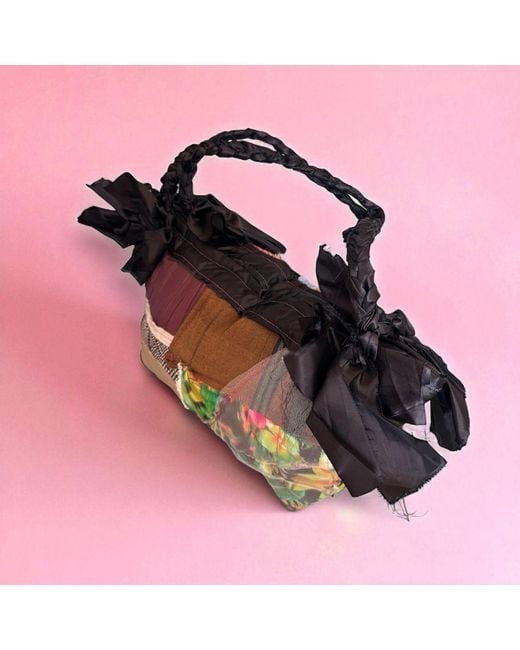 Miro Misljen Black Patchwork Ribbon Bucket Bag