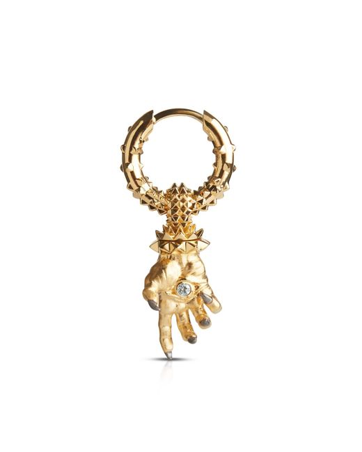 Kasun Metallic Hand Of The Protector Earrings for men