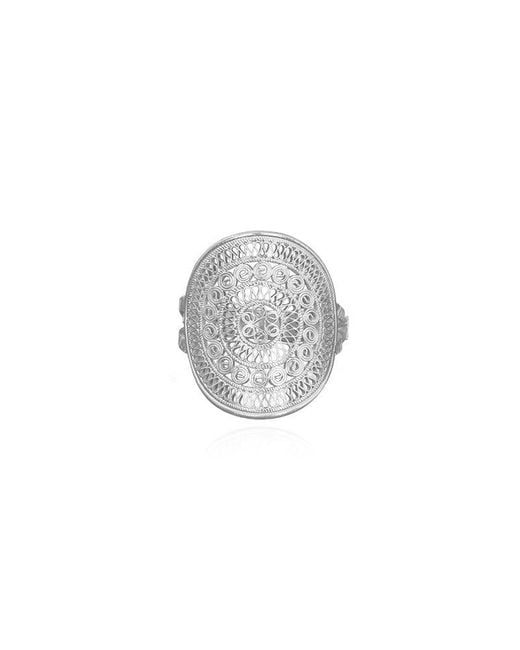 Far East Jewelry Gray Handcrafted Drumbeat Ring