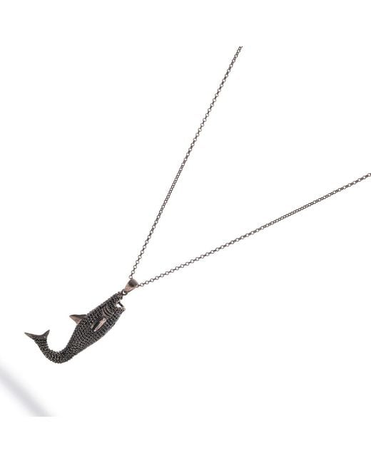 Ebru Jewelry Metallic Guardian Shark Diamond Necklace for men