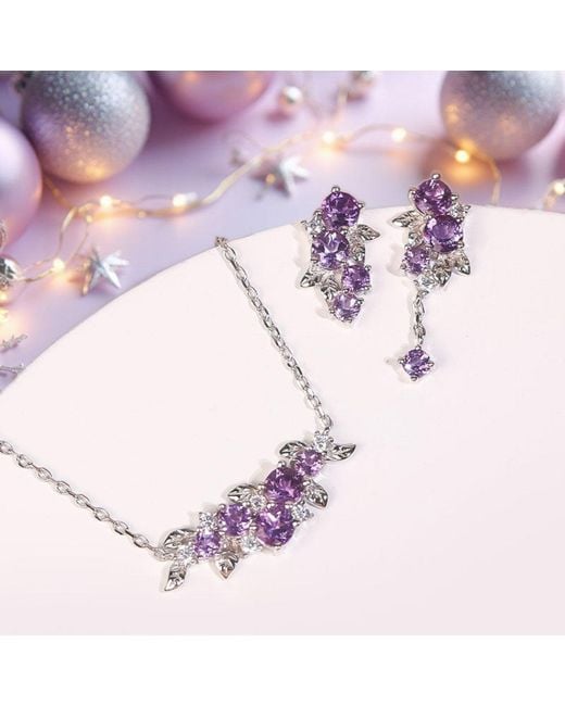 Azura Jewelry New York Blue Grapevine Amethyst Necklace Vermeil