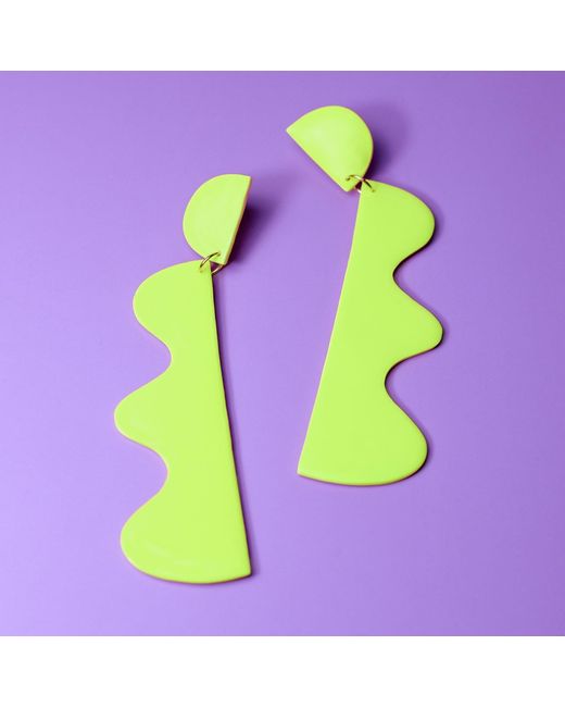 By Chavelli Yellow Xtra-Large Wiggle Earrings