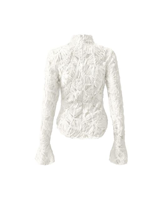 OW Collection White Cassie Long Sleeve Blouse
