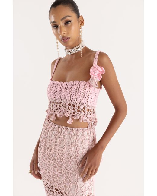 Andreeva Pink Vanilla Handmade Crochet Top