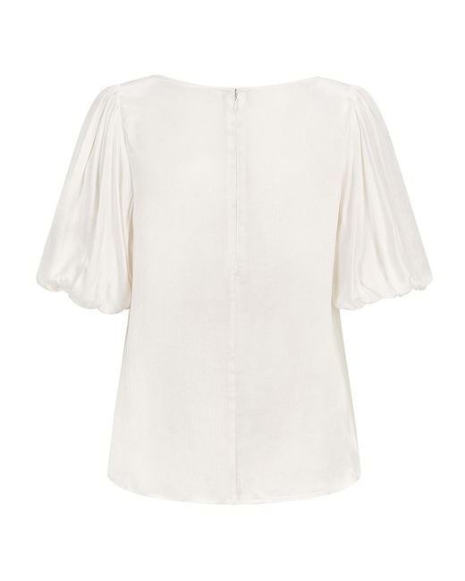Femponiq White Puff Sleeve Cupro Blouse