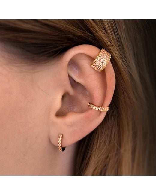 SALLY SKOUFIS Metallic Destiny Ear Cuff With Made Champagne Diamonds In Gold