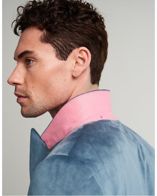 Gresham Blake Blue Light Velvet Jacket for men