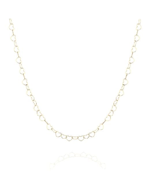 Spero London Metallic Love Heart Sterling Chain Necklace