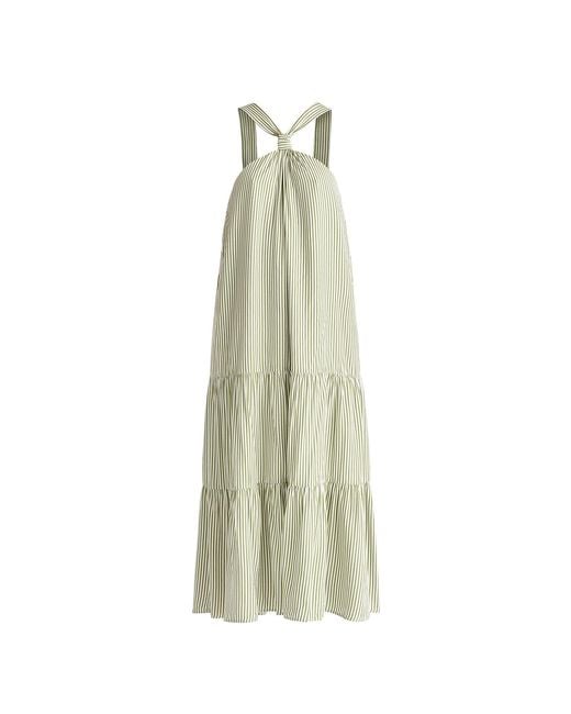 Paisie Metallic Tiered Halterneck Maxi Dress