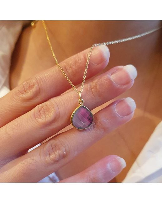 Harfi Purple Tourmaline October Birthstone Plated Necklace