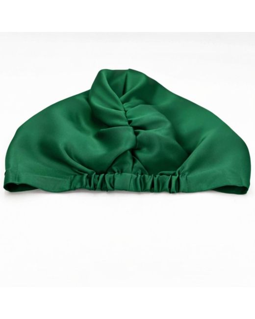 Hi Silk Green Set Of Two Double-Layer Silk Bonnets