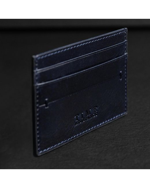 Time Resistance Leather Credit Card Case Business Card Case in Blue for ...