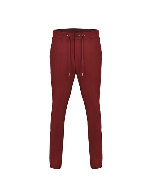 DAVID WEJ Red Ashford Relaxed Drawstring Trouser for men