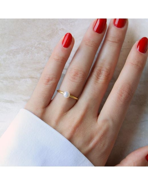 Agora Jewellery Metallic Perla 14K Pearl Ring