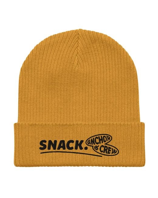 Anchor and Crew Yellow Mustard Snack Gen. Organic Cotton Embroidered Beanie for men