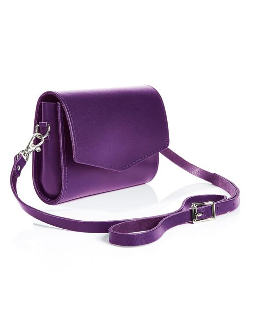 Zatchels Purple Handmade Leather Clutch Bag