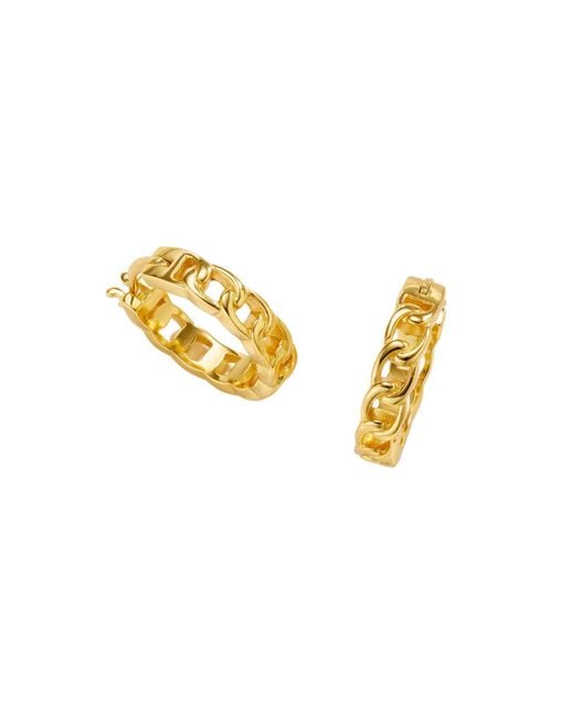 Posh Totty Designs Metallic Curb Chain Link Hoop Earrings