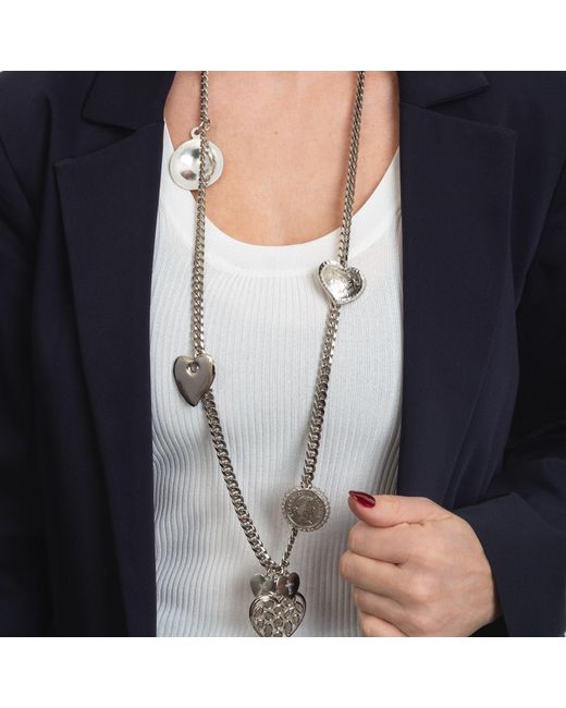 Caramel Vintage Jewellery Metallic Vintage Plated Heart Amour Necklace
