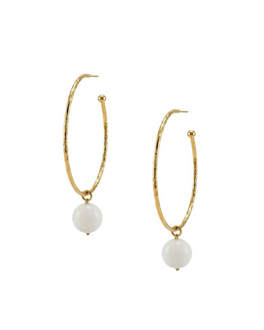 Jaredjamin Metallic Medium Hooptastic Stone Drop Hoop Earrings