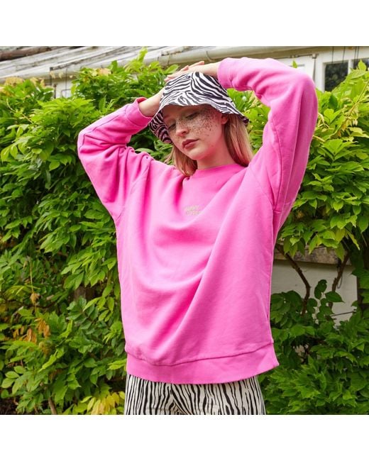 Quillattire Pink Happy Offline Sweatshirt