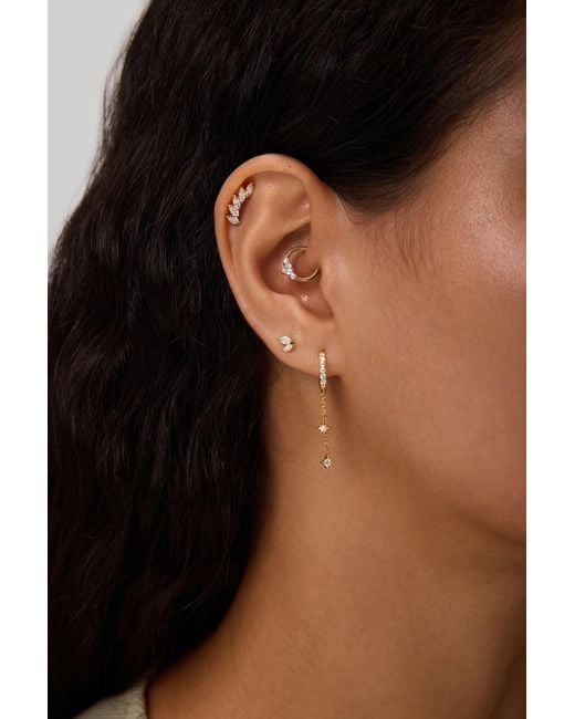 Vanhi Metallic Double Marquise Threadless Flat Back Titanium Cartilage Stud