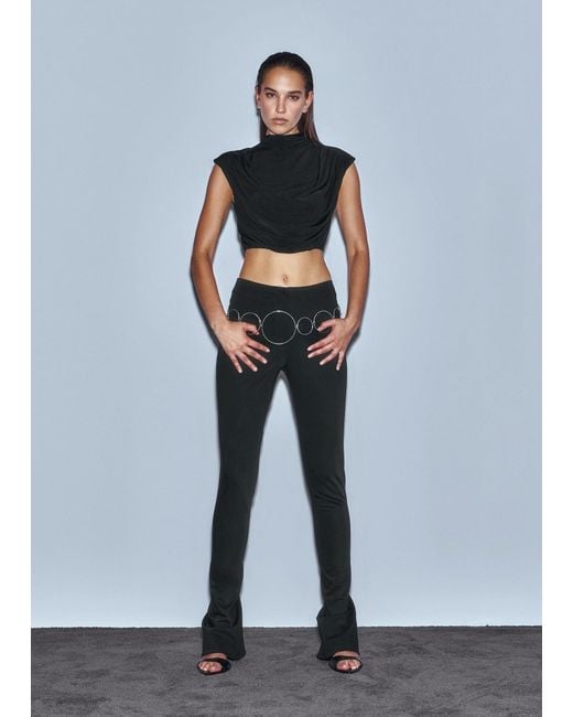 Khéla the Label Black Boy Bye Draped Crop Top