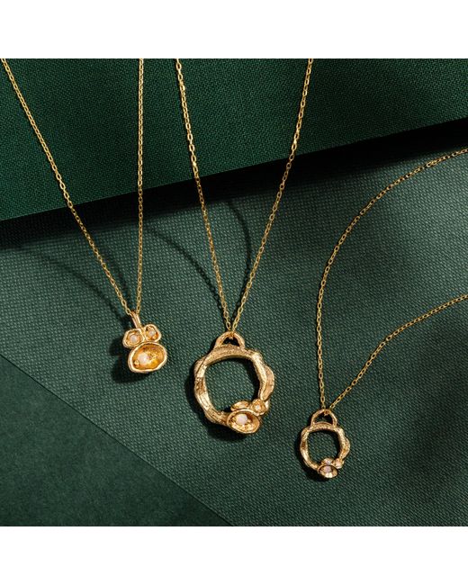 Claire Hill Designs Metallic Opal Lichen Pendant Necklace