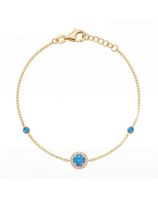 Latelita London Metallic Round Opal Bracelet Cz