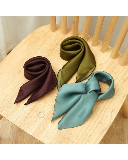 Soft Strokes Silk Brown Pure Silk Scarf Tree Solid Colour Collection Small
