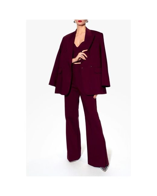 AGGI by HALEWSKI Purple Blair Burgundy Wine Oversized Blazer