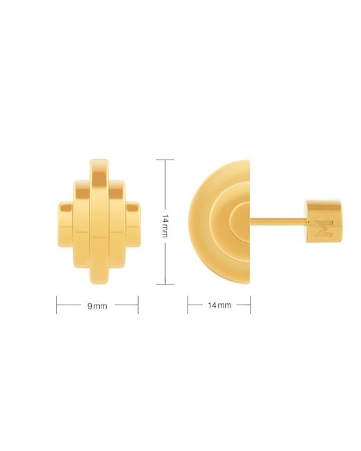 Meulien Metallic Multi Semicircle Geometric Stud Earrings