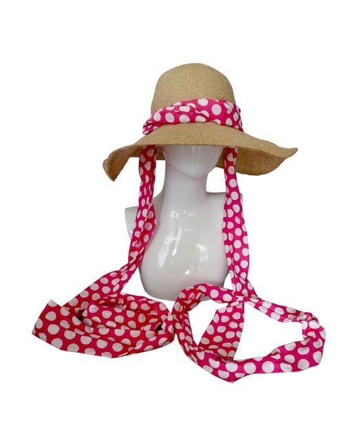 Romer Millinery Pink Neutrals Floppy Brim Hemp Rope Sun Hat With Multi Ties