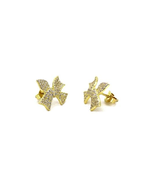 VicStoneNYC Fine Jewelry Natural Lovely Ribbon Stud Vermeil Earrings