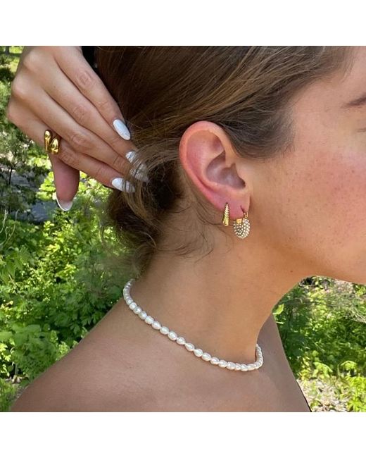 Nazzar Metallic Pearl Mini Hoops
