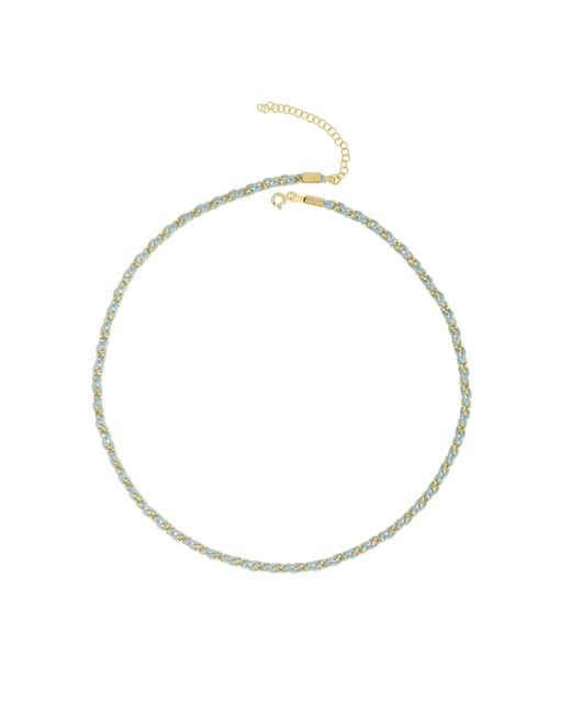 Spero London Metallic Handmade Rope Braided Sterling Beaded Chain Necklace
