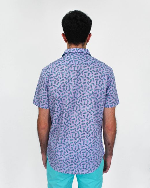 Lords of Harlech Blue Scott Swimming Seahorses Shirt for men