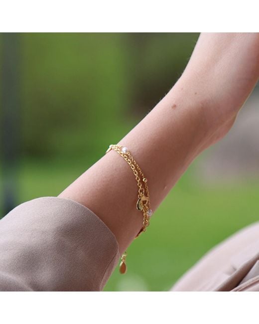Linda Fiore Metallic Ava Pearl Bracelet Vermeil
