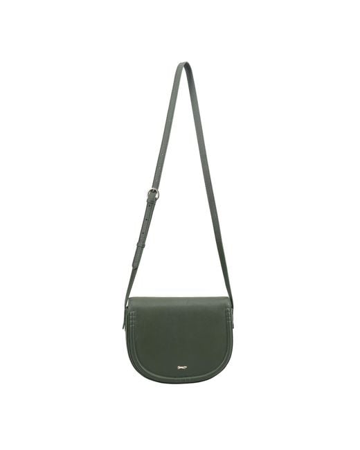 Paul Costelloe Green Saima Leather Crossbody Bag