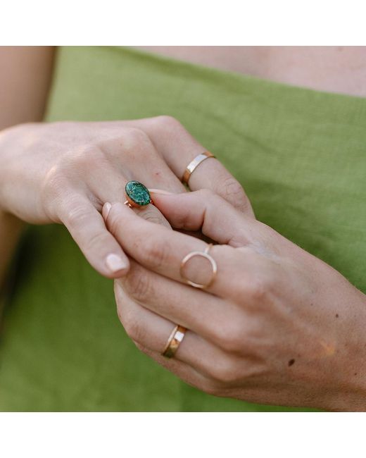 Kate Koel Green Statement Emerald Oval Cocktail Ring