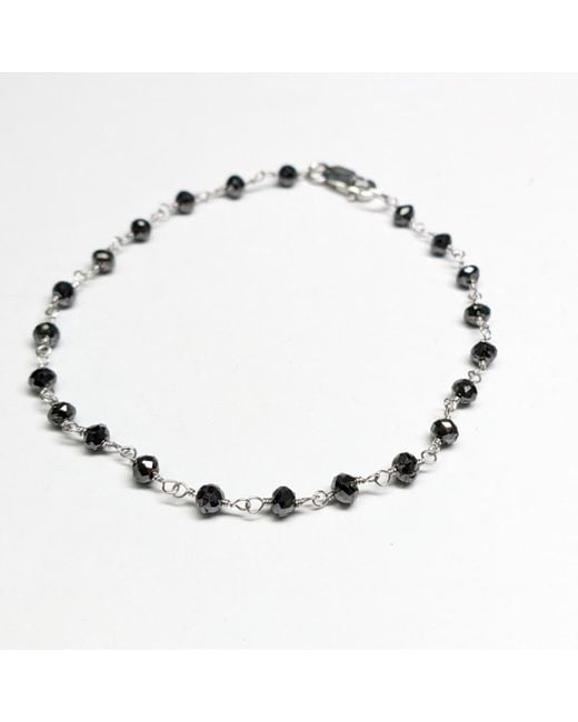 Rahul's Jewels Metallic 6.75" Genuine Diamond Rosary Bracelet