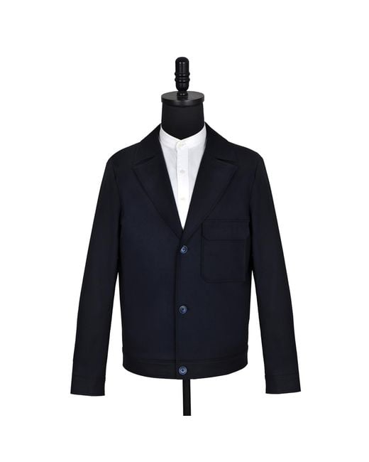 DAVID WEJ Blue Ashford Relaxed Patch Pocket Jacket for men