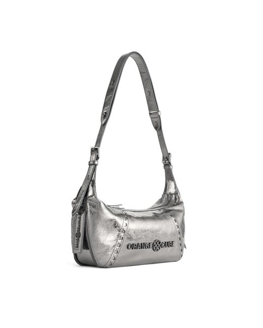 Orange Cube White Metropolitan Hobo Bag