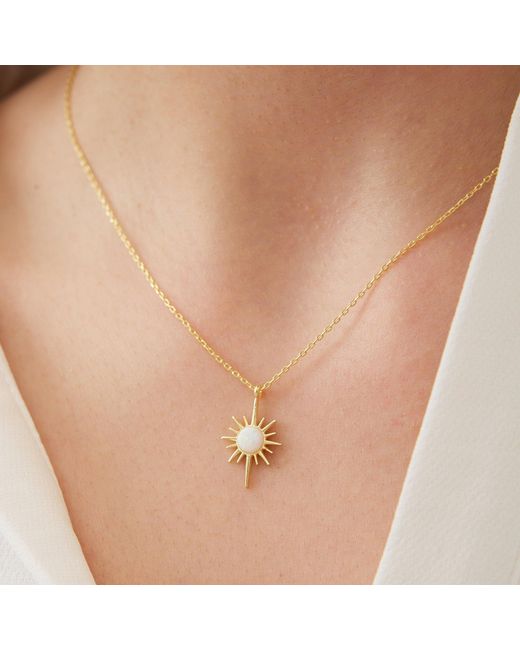 Spero London Metallic Opal Northernstar Sterling Pendant Necklace